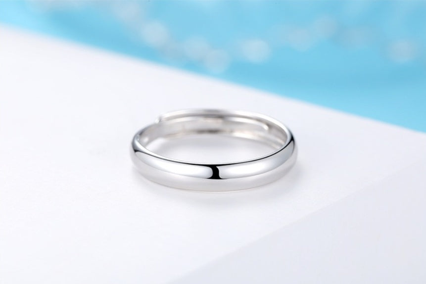 Glossy Ring Simple Men's Silver Ring - FASHIONKULTUR