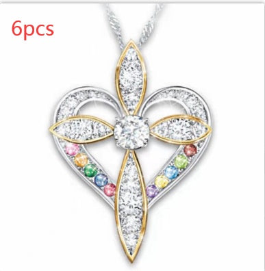 Fashion Love Heart Shaped Cross Pendant - FASHIONKULTUR
