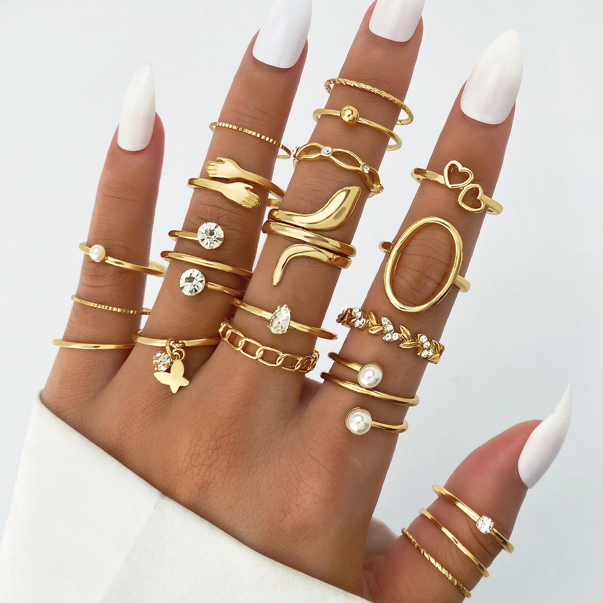 Ring Female Niche Senior Knuckle Ring 23 Pieces Suit - FASHIONKULTUR