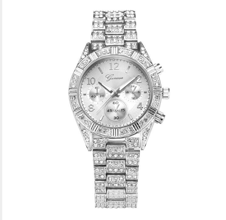 Women Crystal Quartz Analog Wrist Watch Fashion Stainless Steel Geneva Luxury Reloj Hombre Montre Femme Sport Watches - FASHIONKULTUR