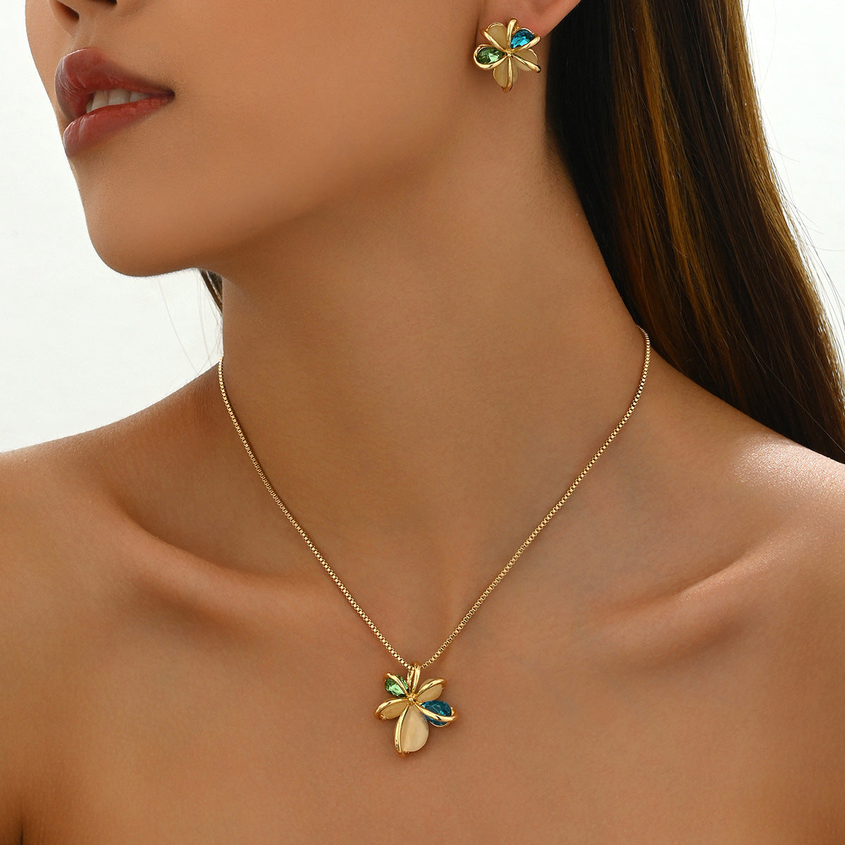 Vintage Women's Necklace Suit Inlaid Jewel - FASHIONKULTUR