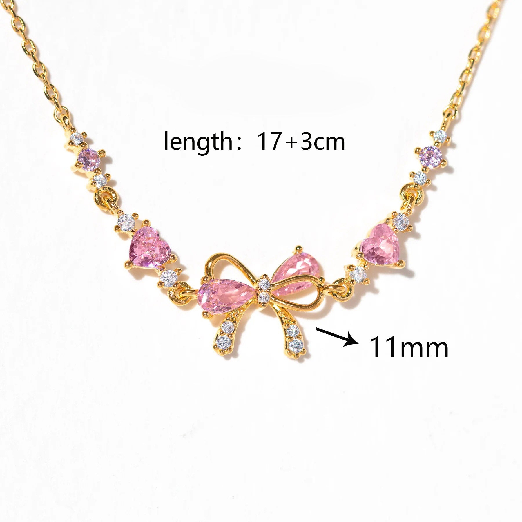 Sweet Bow Heart Rhinestone Bracelet Y2K Ins Fashion Chain Bracelet Valentine's Day - FASHIONKULTUR