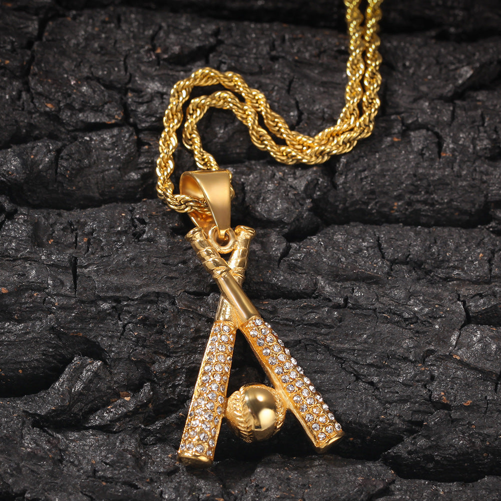 Baseball Bat Pendant Necklace - FASHIONKULTUR