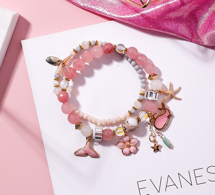 Whale tail bracelet double elastic personality retro flower starfish national wind jewelry - FASHIONKULTUR
