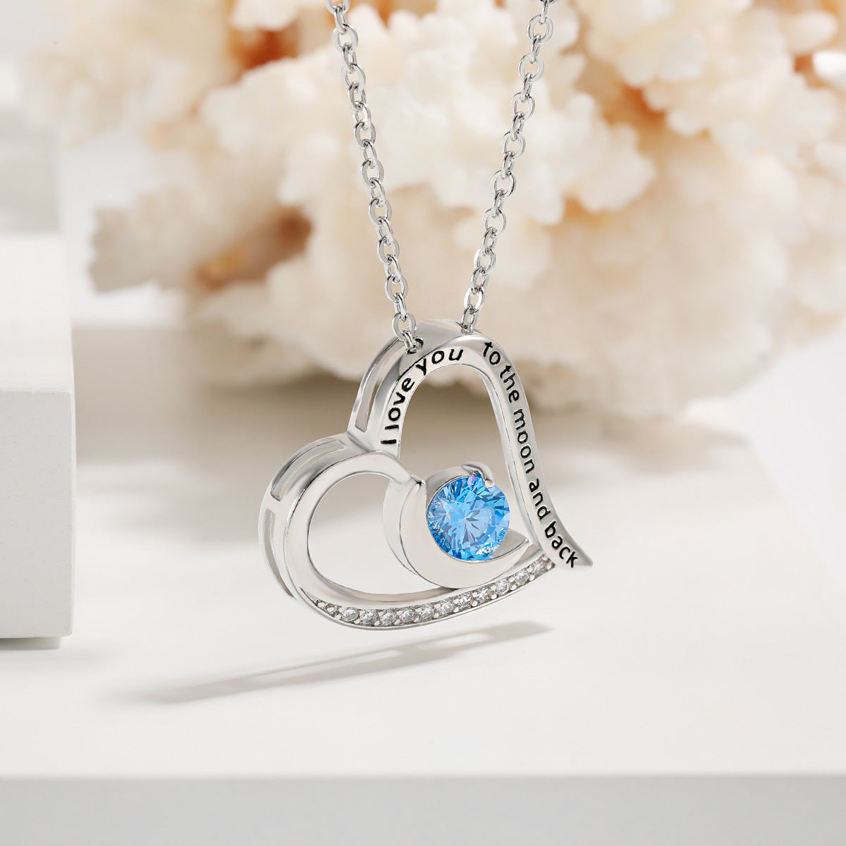 Love Necklace With Rhinestones And Letters Fashion Personality Heart-shaped Necklace Valentine's Day Gift - FASHIONKULTUR