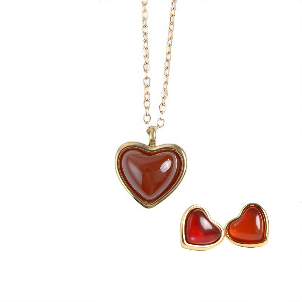 Stainless Steel Necklace Earrings Women's Jewelry Suit - FASHIONKULTUR