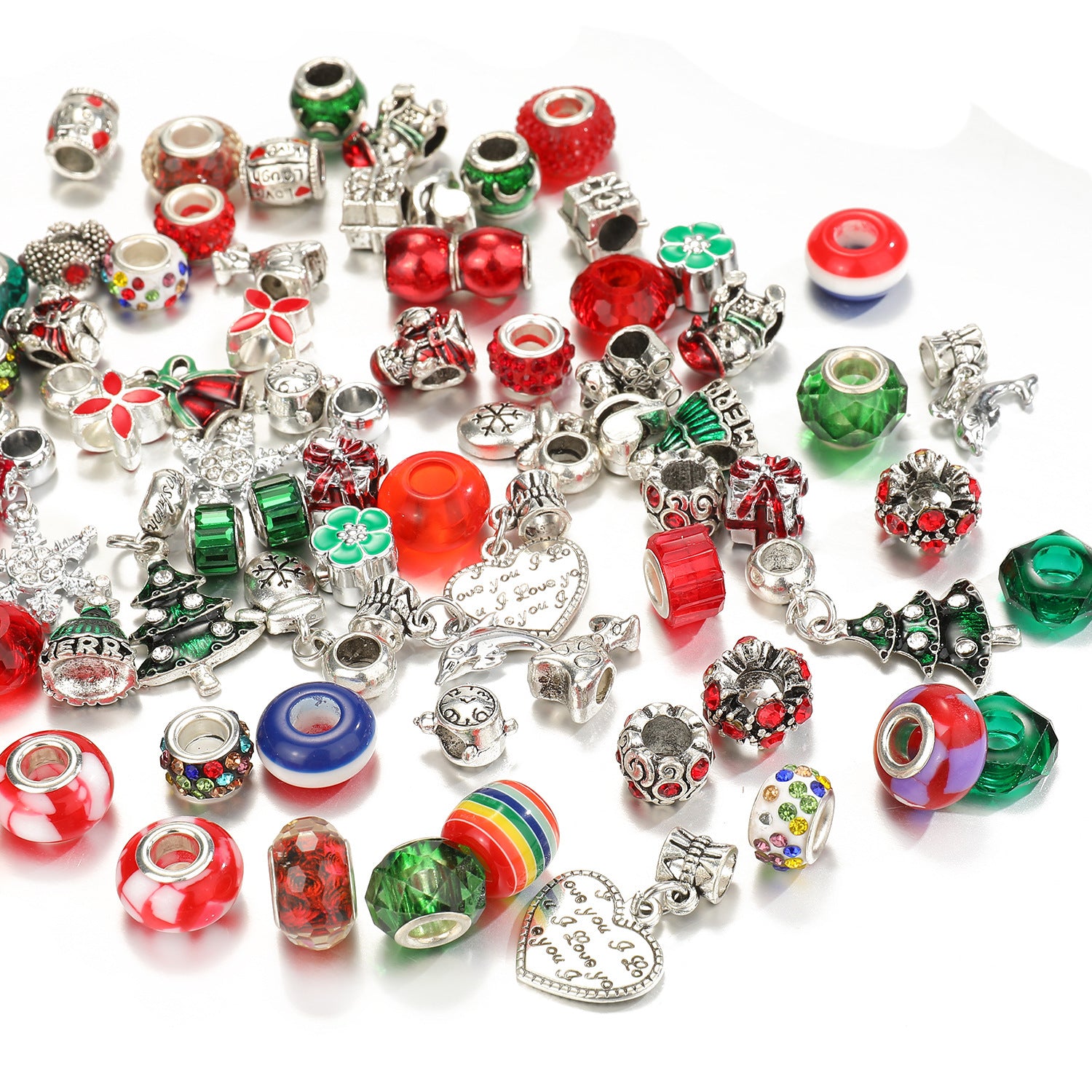 Christmas Alloy Drip Oil Beads Jewelry Set - FASHIONKULTUR