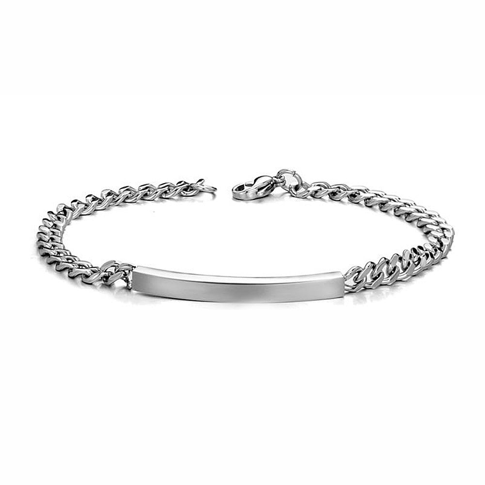 Titanium Steel Curved Plate Rose Gold Plated Men's And Women's Bracelet Bracelet - FASHIONKULTUR