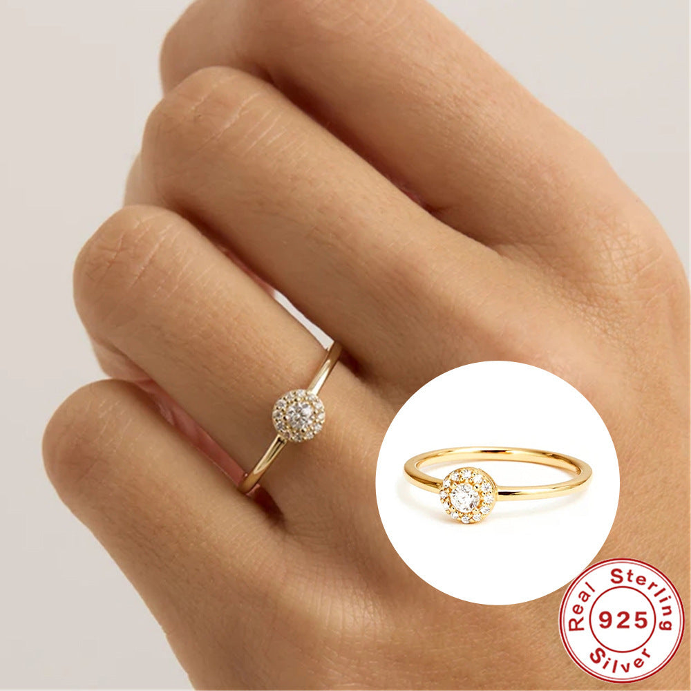 Wind Rounded Corner Moissanite Ring 18K Gold - FASHIONKULTUR