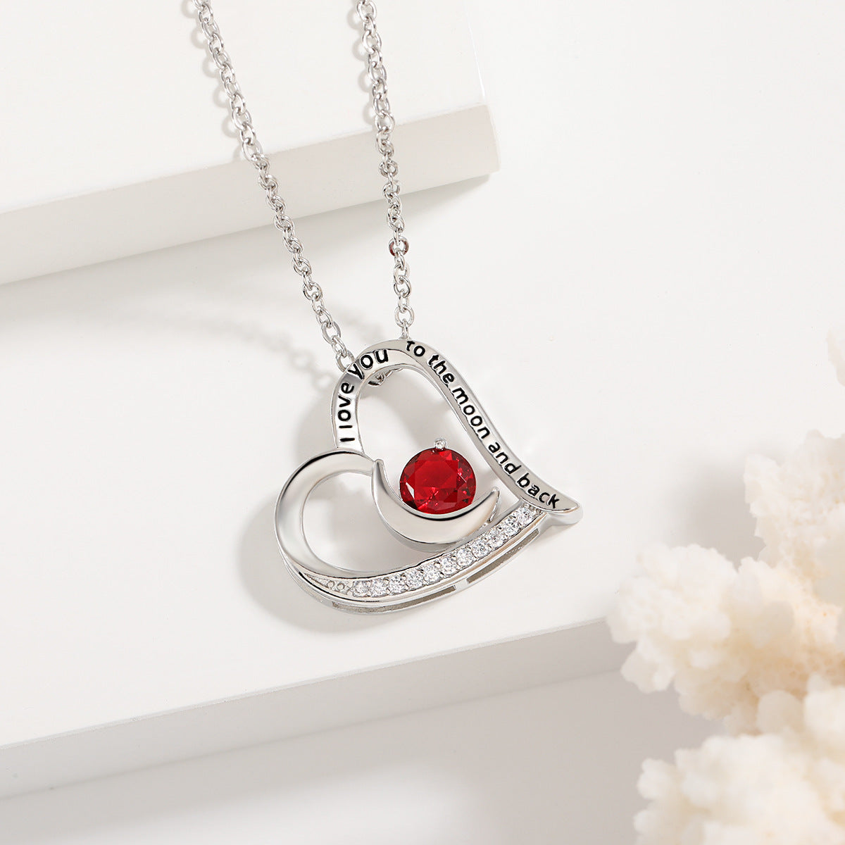 Love Necklace With Rhinestones And Letters Fashion Personality Heart-shaped Necklace Valentine's Day Gift - FASHIONKULTUR
