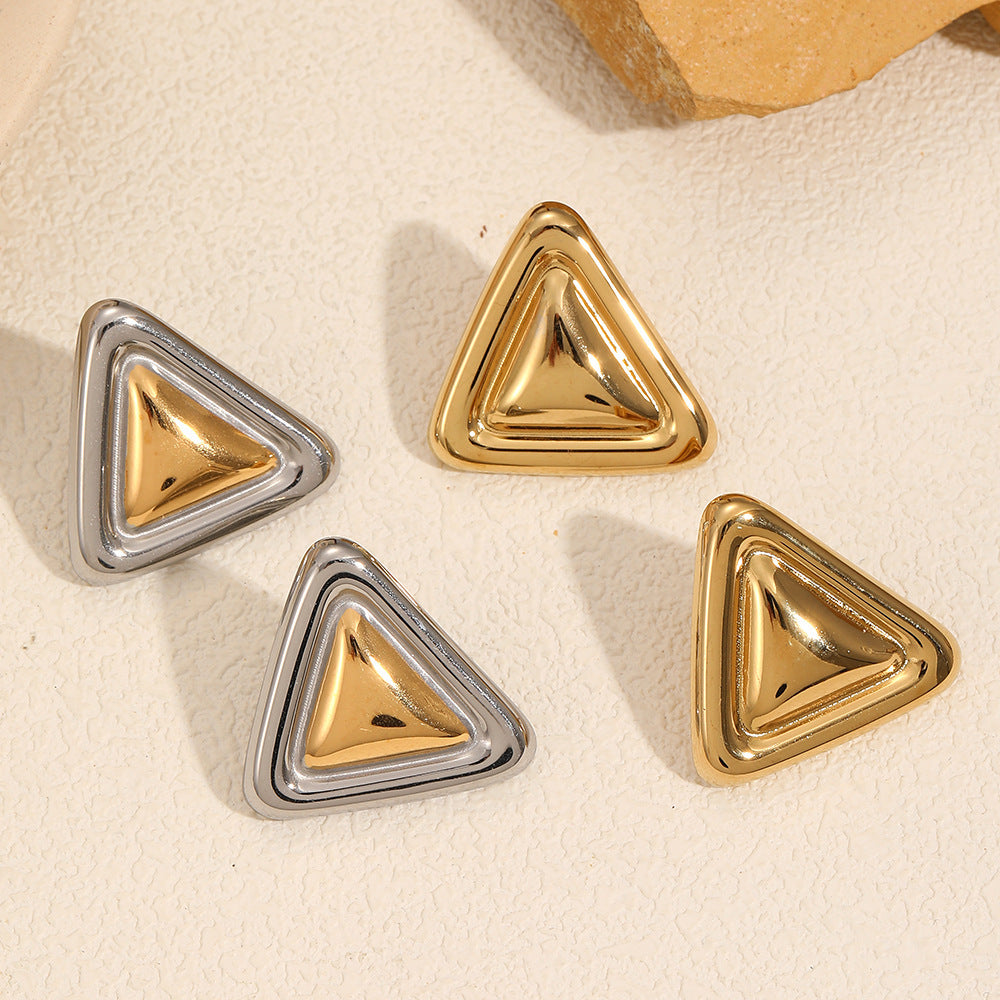 Triangle Earrings Women's Fashion Stainless Steel - FASHIONKULTUR