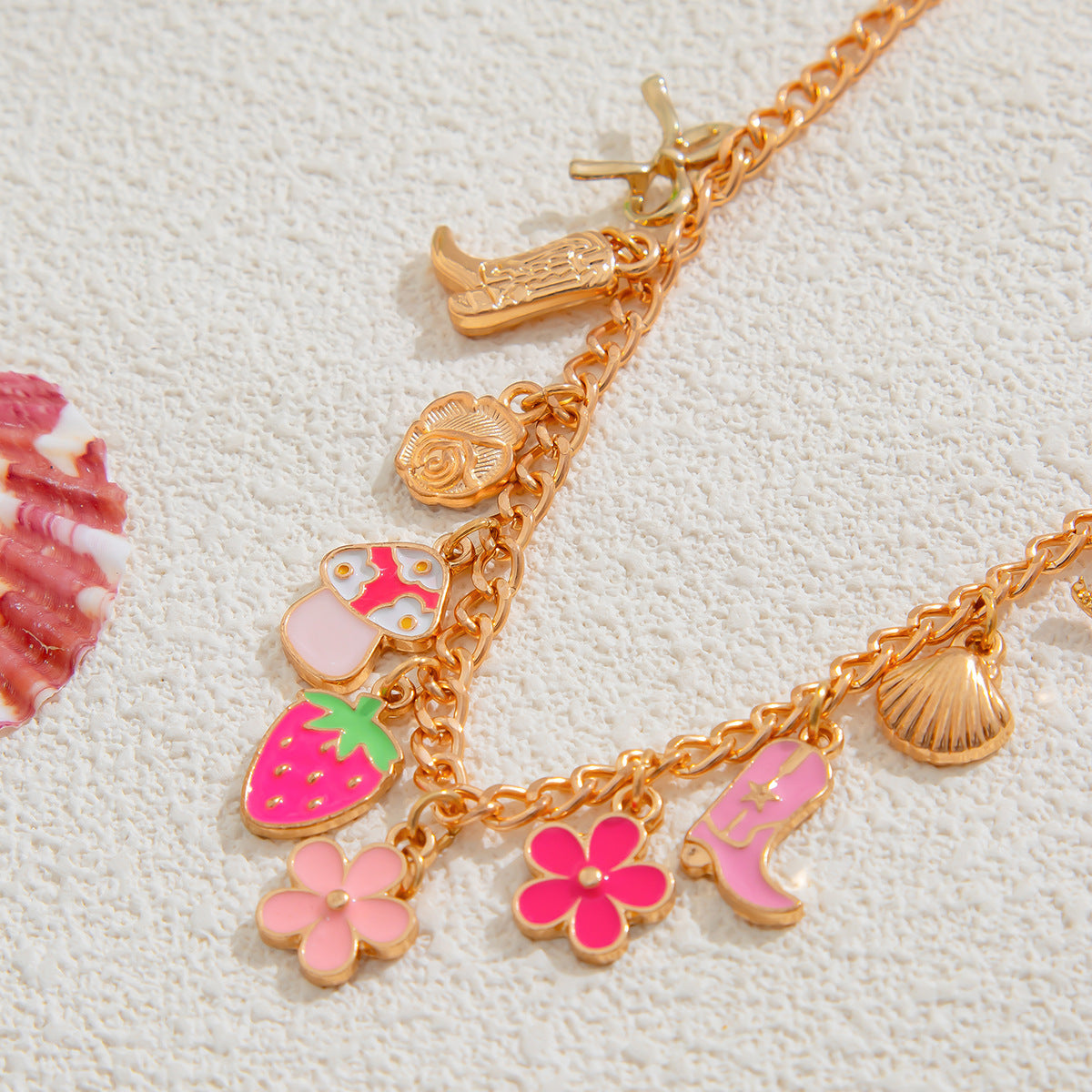 Flower Irregular Necklace Strawberry Alloy Female - FASHIONKULTUR