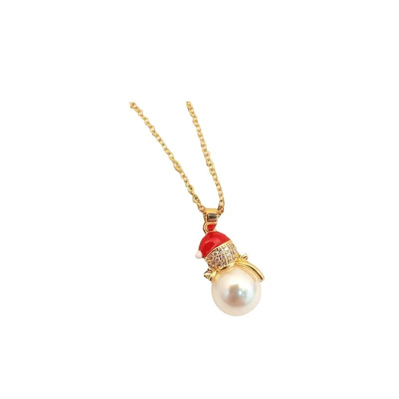 Christmas Tree Elderly Titanium Steel Necklace Female Red - FASHIONKULTUR