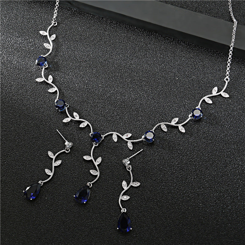 High Quality Zircon Necklace Full Diamond Jewelry Set - FASHIONKULTUR
