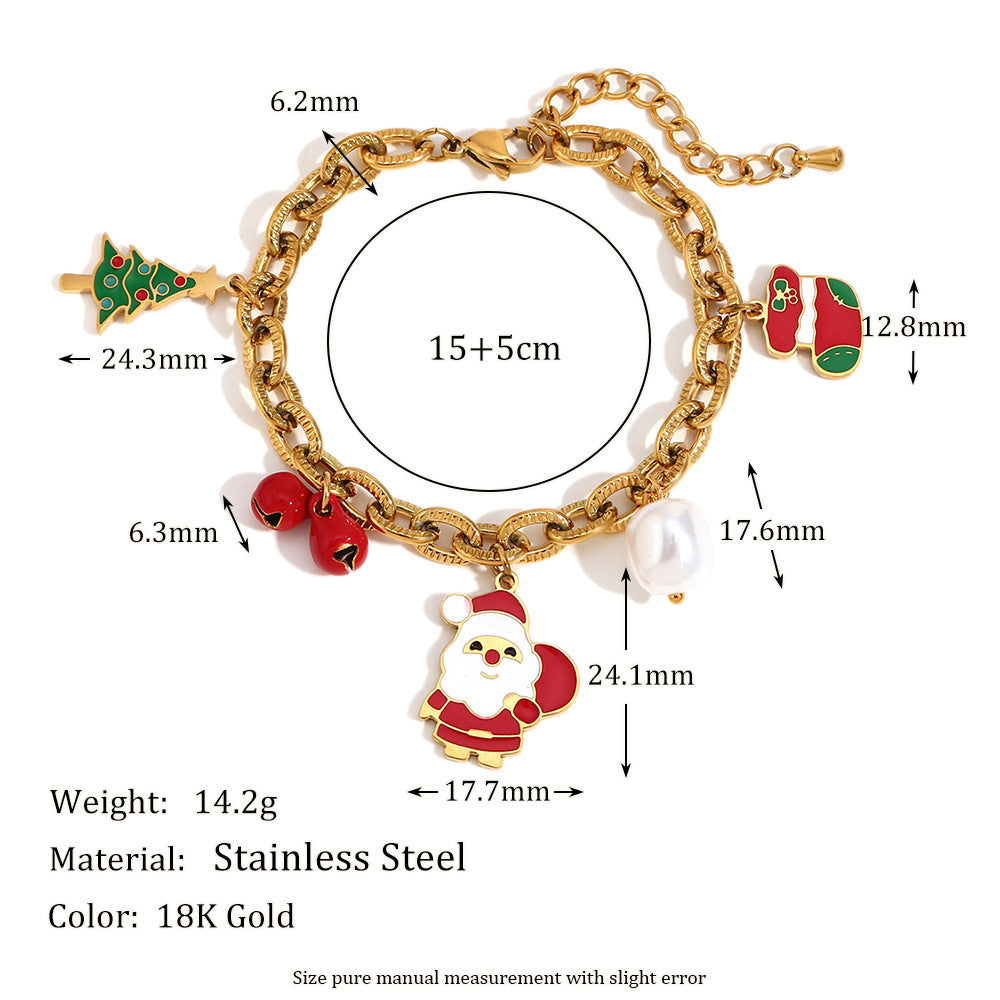O-shaped Chain Cute Cartoon Santa Claus Socks Bracelet - FASHIONKULTUR