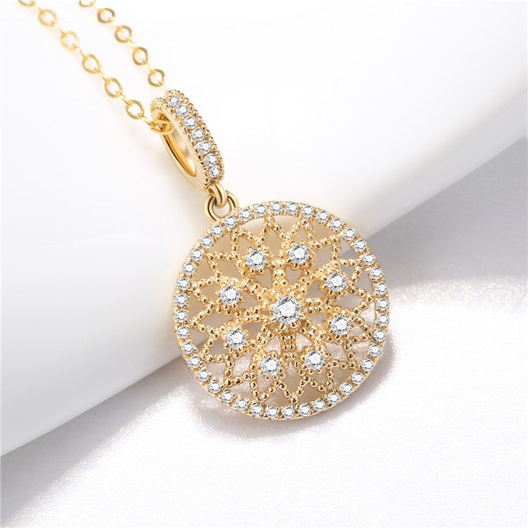 18K Gold Plated Simulation Diamond Female Pendant - FASHIONKULTUR