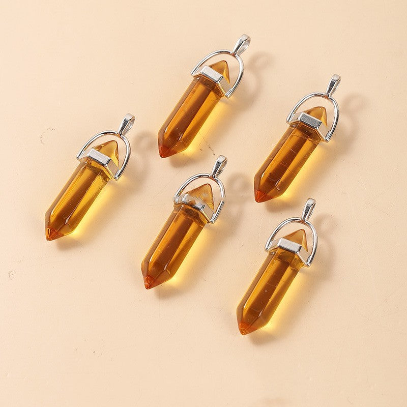 Multicolor Glass Hexagonal Column Pendant - FASHIONKULTUR