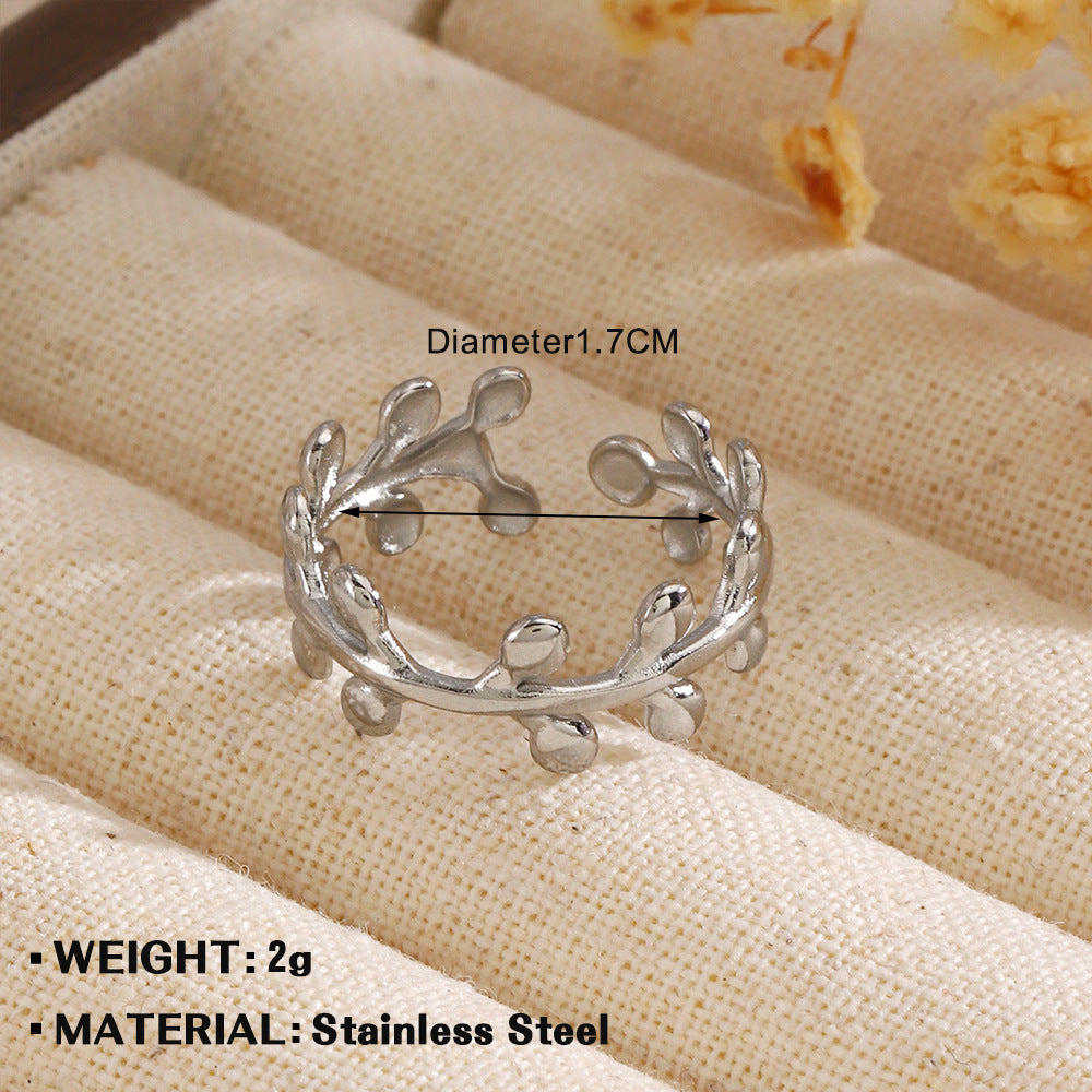 Fashion Stainless Steel Simple Heart-shaped Open Ring - FASHIONKULTUR