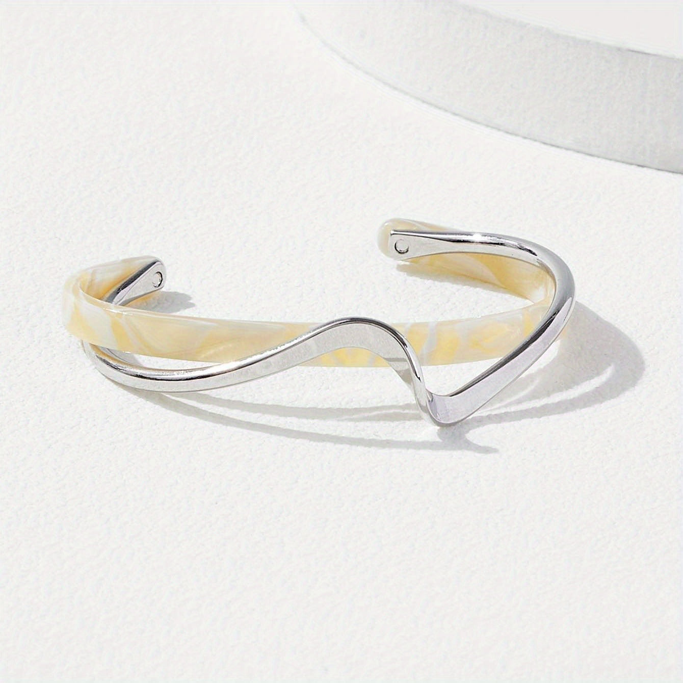 Metal White Shellfish Plate Bracelet For Women Opening Adjustable 2 Layers Design Llight Luxury Female Fashion Jewelry Gifts - FASHIONKULTUR