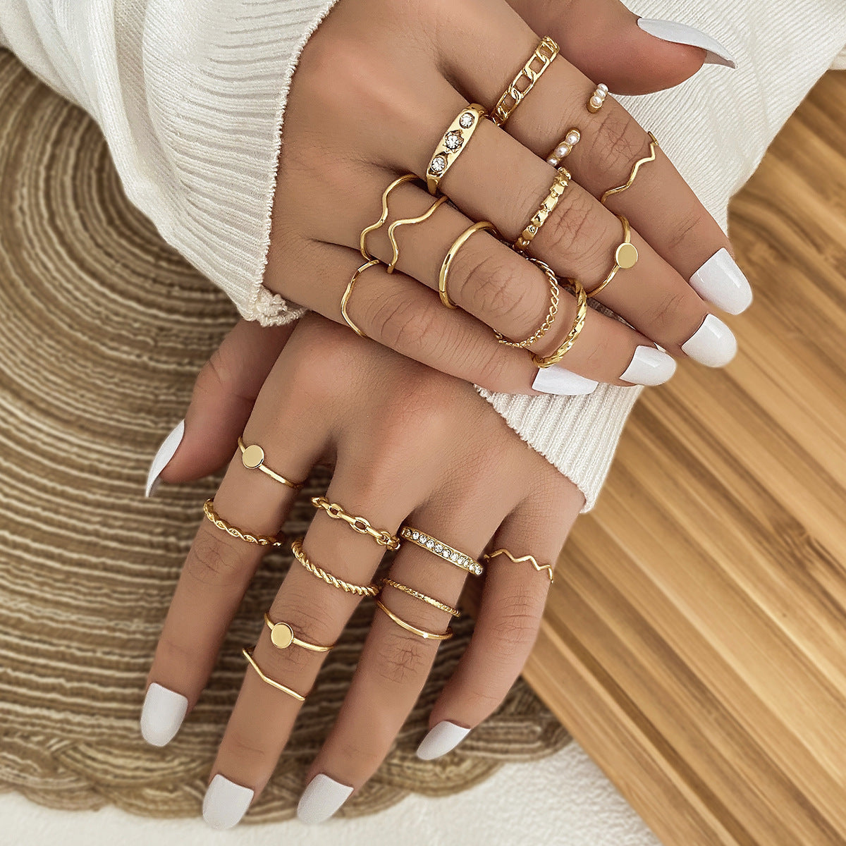 Ring Female Niche Senior Knuckle Ring 23 Pieces Suit - FASHIONKULTUR
