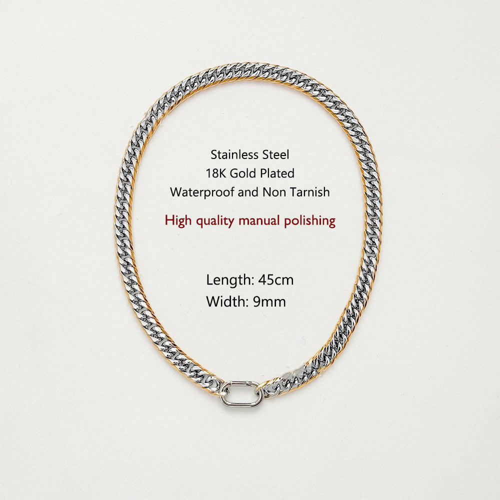 9MM Width Cuban Link Chain Hand Polished Necklace - FASHIONKULTUR