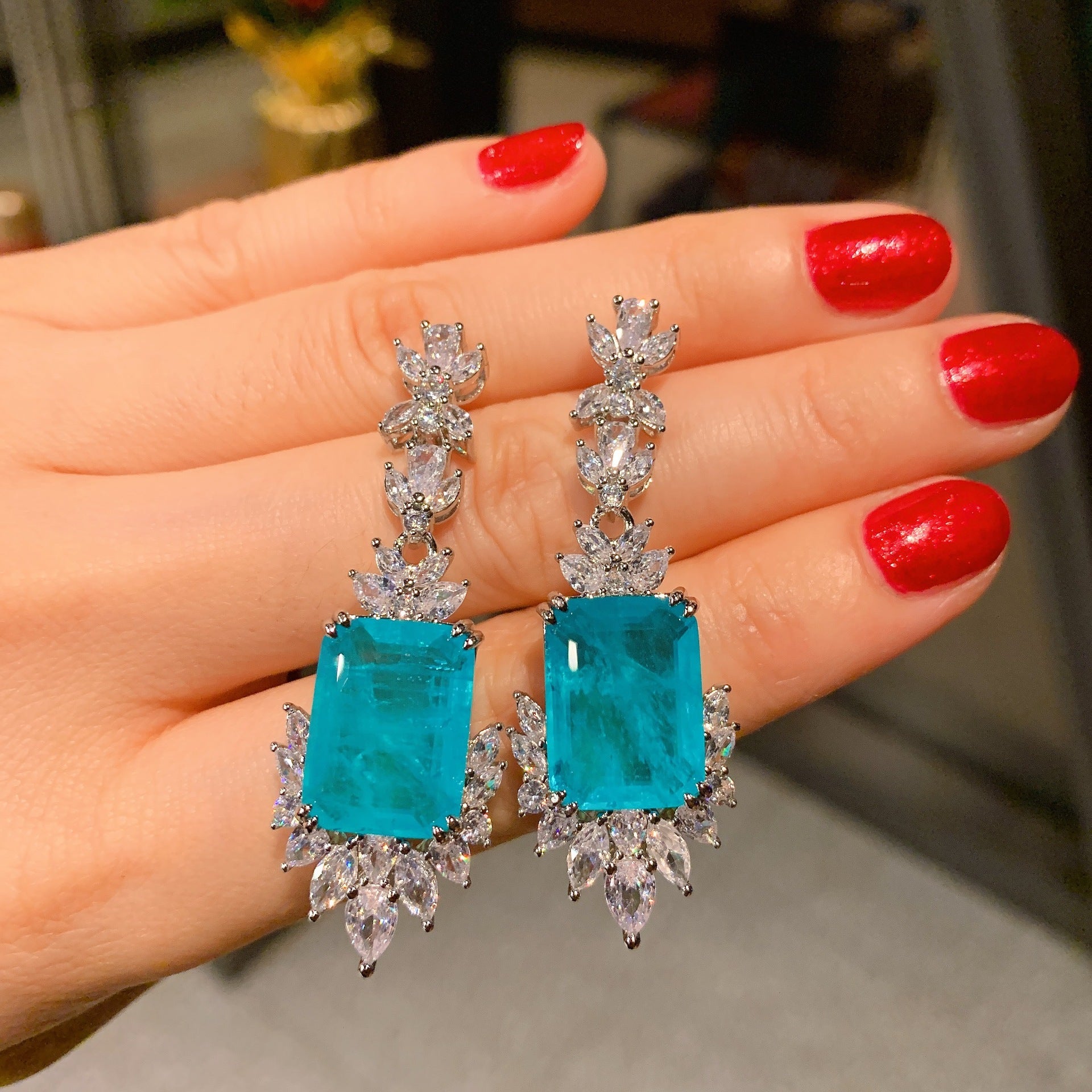 Creative Models Full Of Diamonds Ring Necklace Earrings Jewelry Set - FASHIONKULTUR