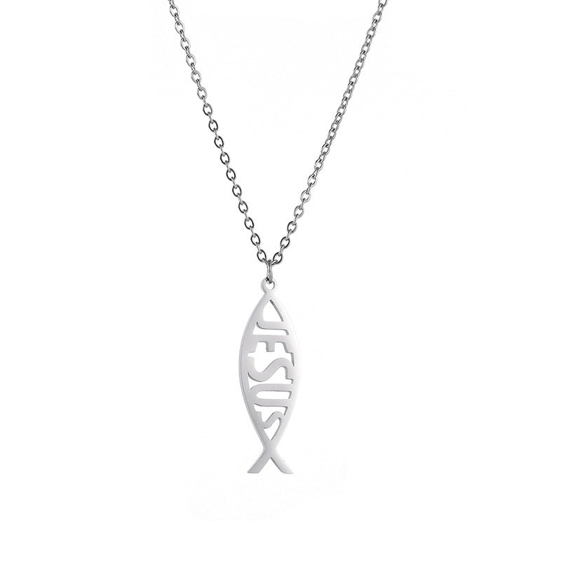 Cross Female Men's Stainless Steel Pendant Necklace - FASHIONKULTUR