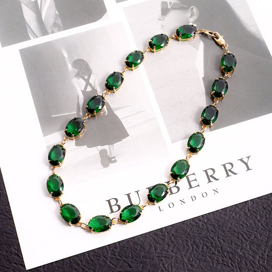 French Style High-grade Green Gem Necklace Luxury And Expensive - FASHIONKULTUR