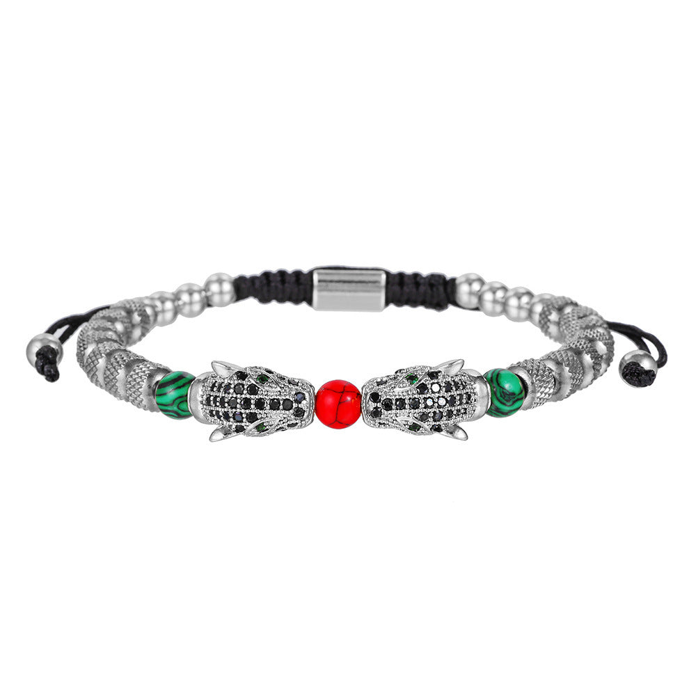 Red And Green Drip Oil Men's Set Bracelet Jewelry - FASHIONKULTUR