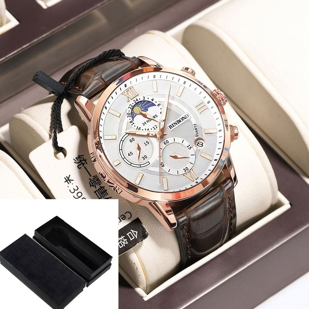 Simple Multifunctional Chronograph Waterproof Quartz Watch - FASHIONKULTUR