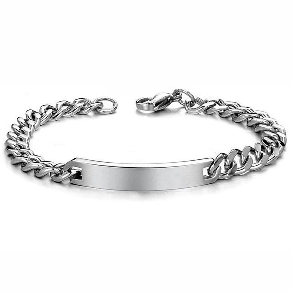 Titanium Steel Curved Plate Rose Gold Plated Men's And Women's Bracelet Bracelet - FASHIONKULTUR