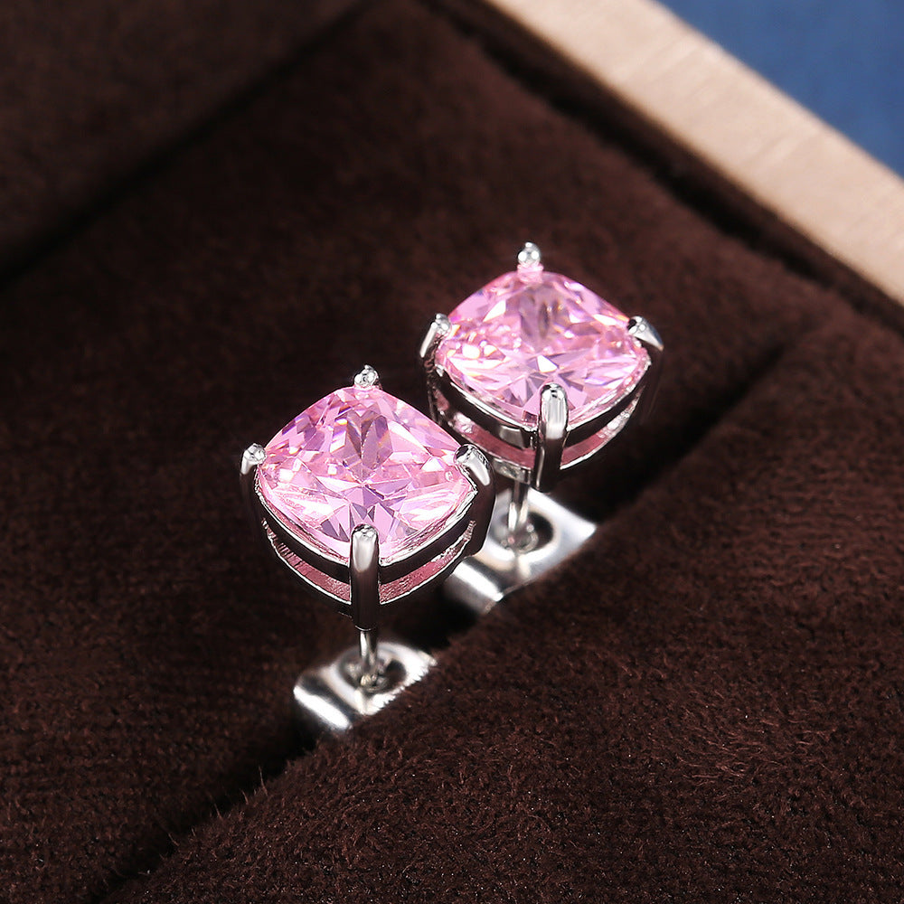 Fashion All-match Square Zircon Women's Earrings - FASHIONKULTUR
