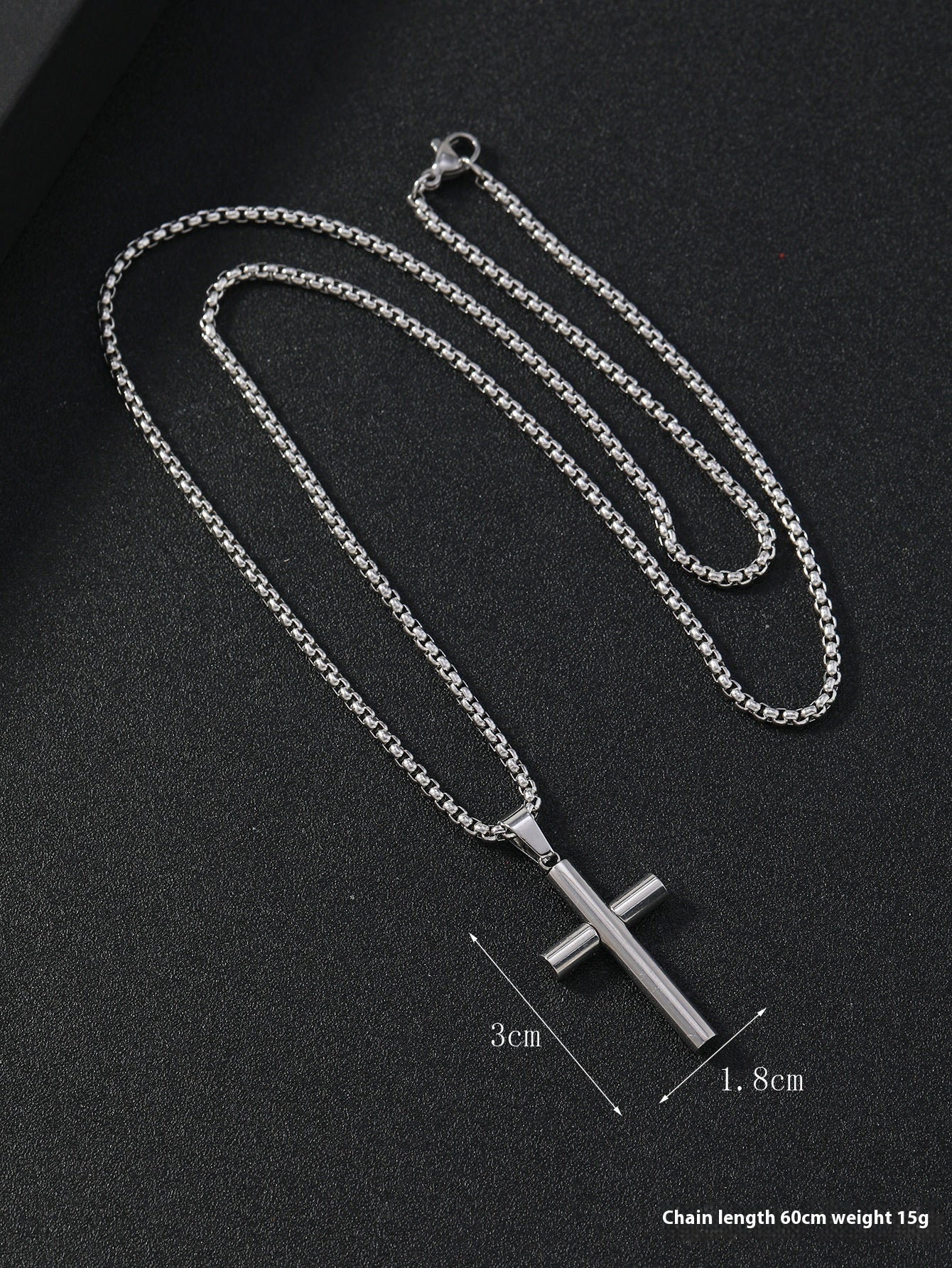 Round Large Beveled Cross Necklace Titanium Steel Men - FASHIONKULTUR