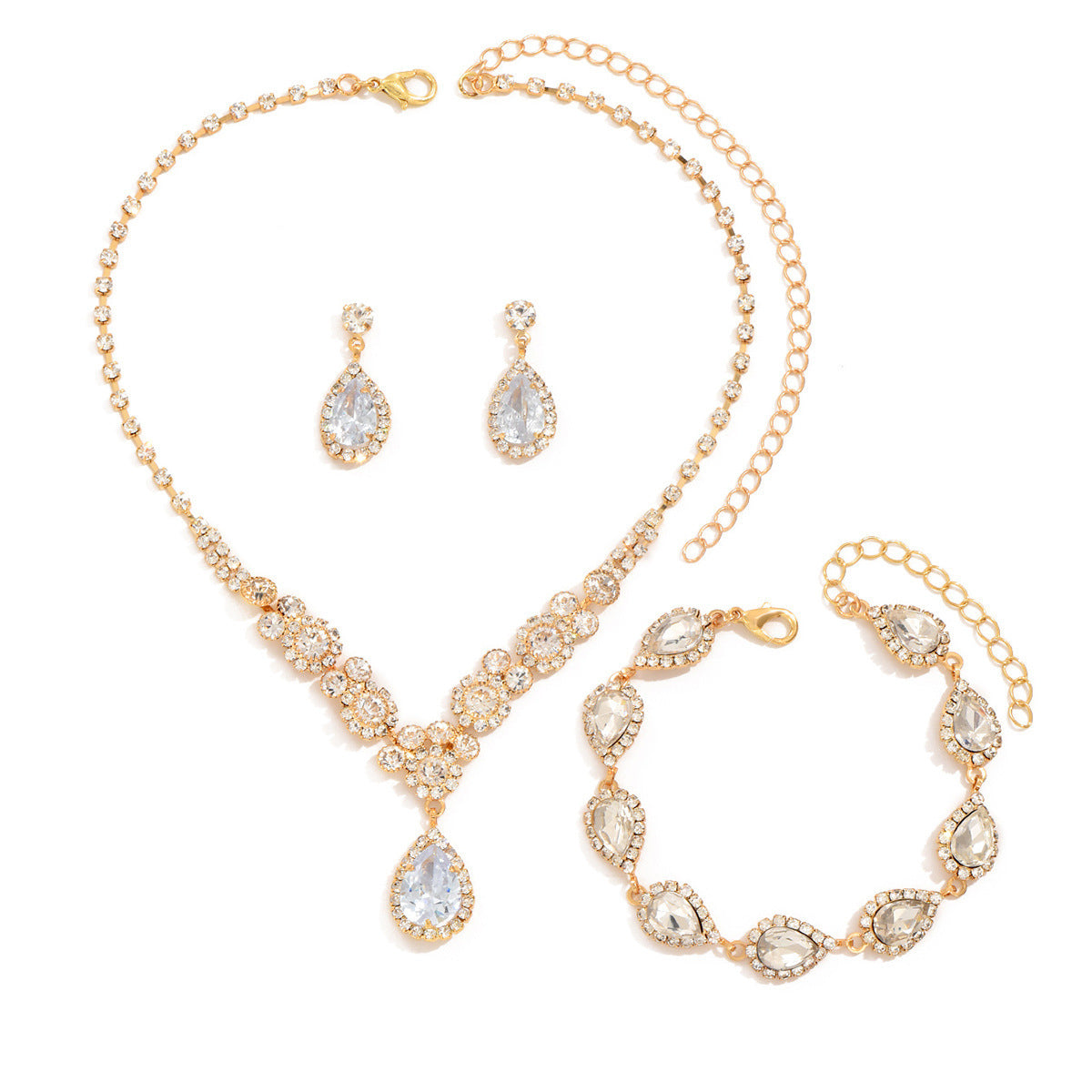 Fashionable Golden Rose Gold Three-piece Set - FASHIONKULTUR