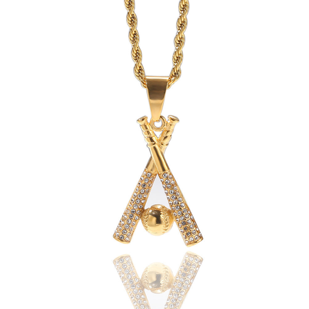 Baseball Bat Pendant Necklace - FASHIONKULTUR