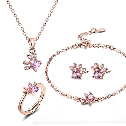 New Cat Bear Dog Paw Ring for Women Jewelry Sets - FASHIONKULTUR