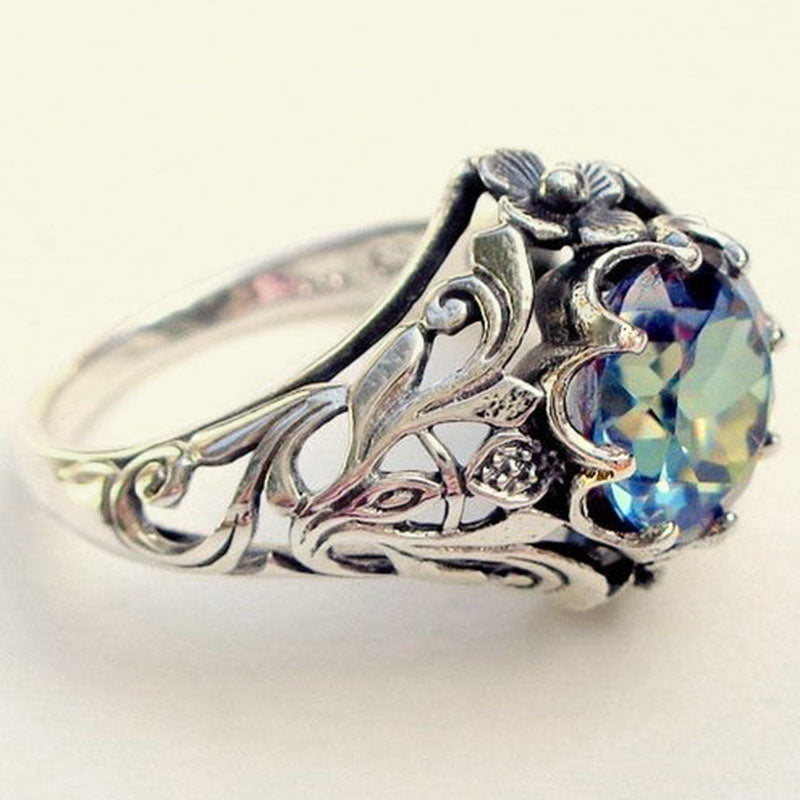 Creative New Fashion Color Zircon Hollow Ring - FASHIONKULTUR