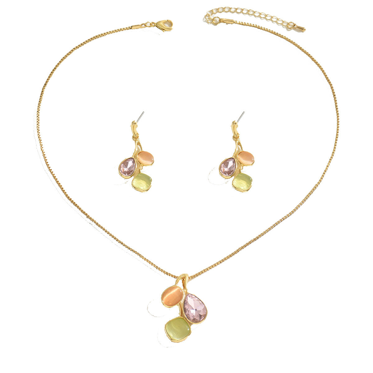 Women's Necklace And Earrings Suite Niche Inlaid Zircon - FASHIONKULTUR