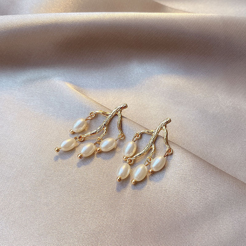 Pearl branch earrings earrings women - FASHIONKULTUR
