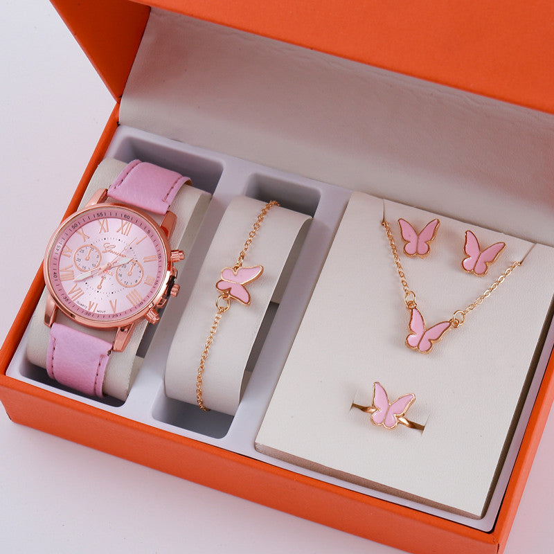 Ladies Graduated Belt Watch Jewelry Set - FASHIONKULTUR