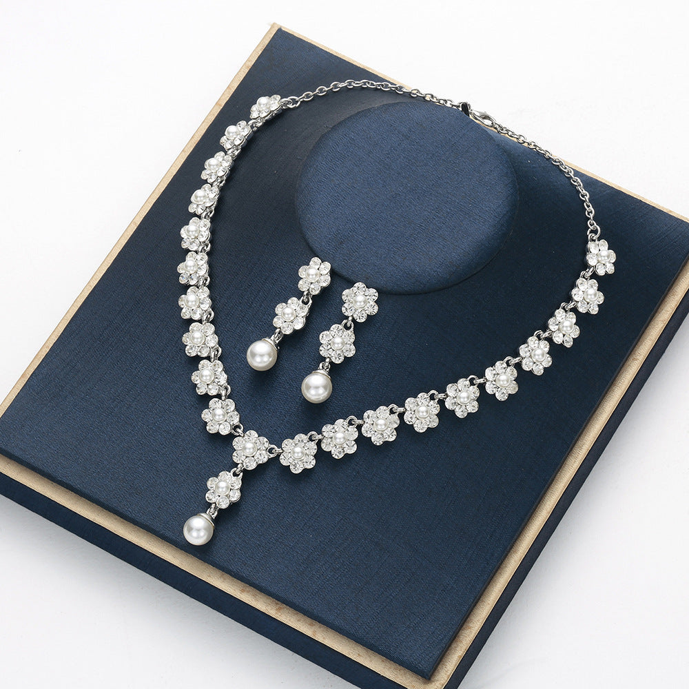 Creative Pearl Necklace Earrings Jewelry Set - FASHIONKULTUR