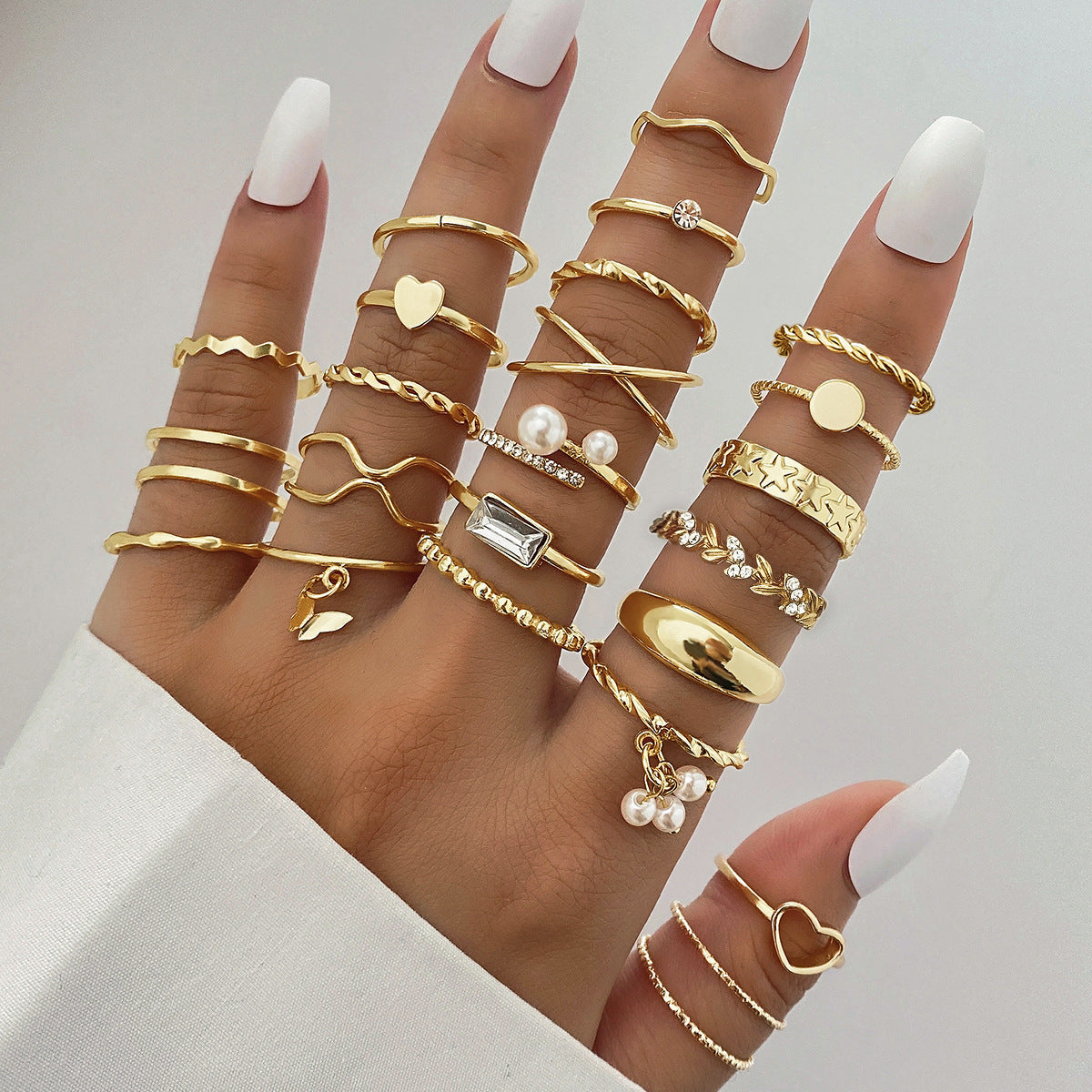 Ring Female Niche Senior Knuckle Ring 23 Pieces Suit - FASHIONKULTUR