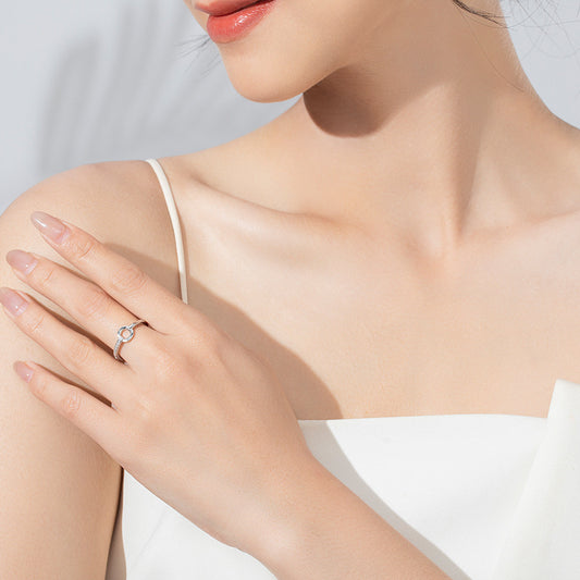 Female S925 Silver Ring Geometric Design Ring Ornament - FASHIONKULTUR