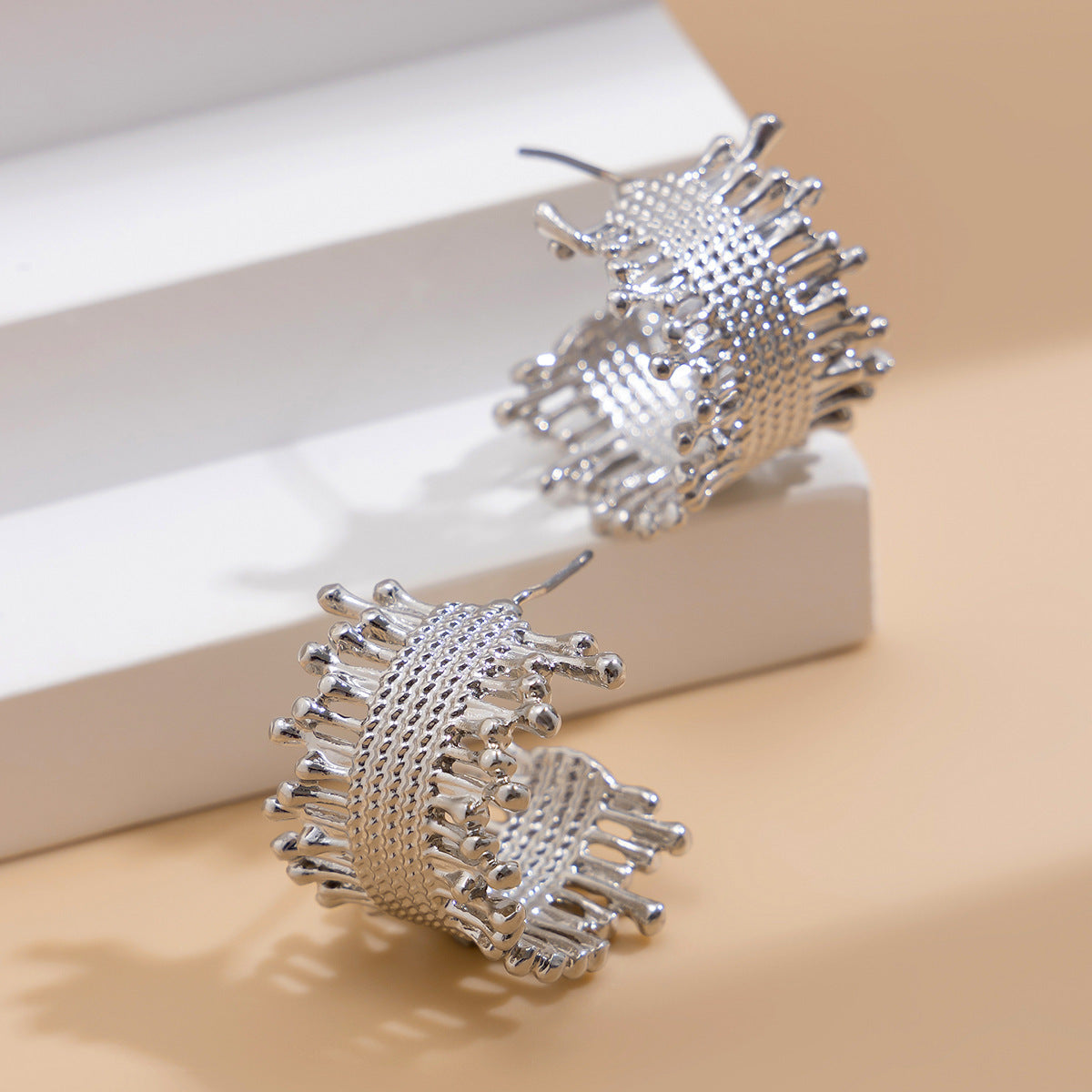 Niche Design Half Ring Stud Earrings Simple - FASHIONKULTUR
