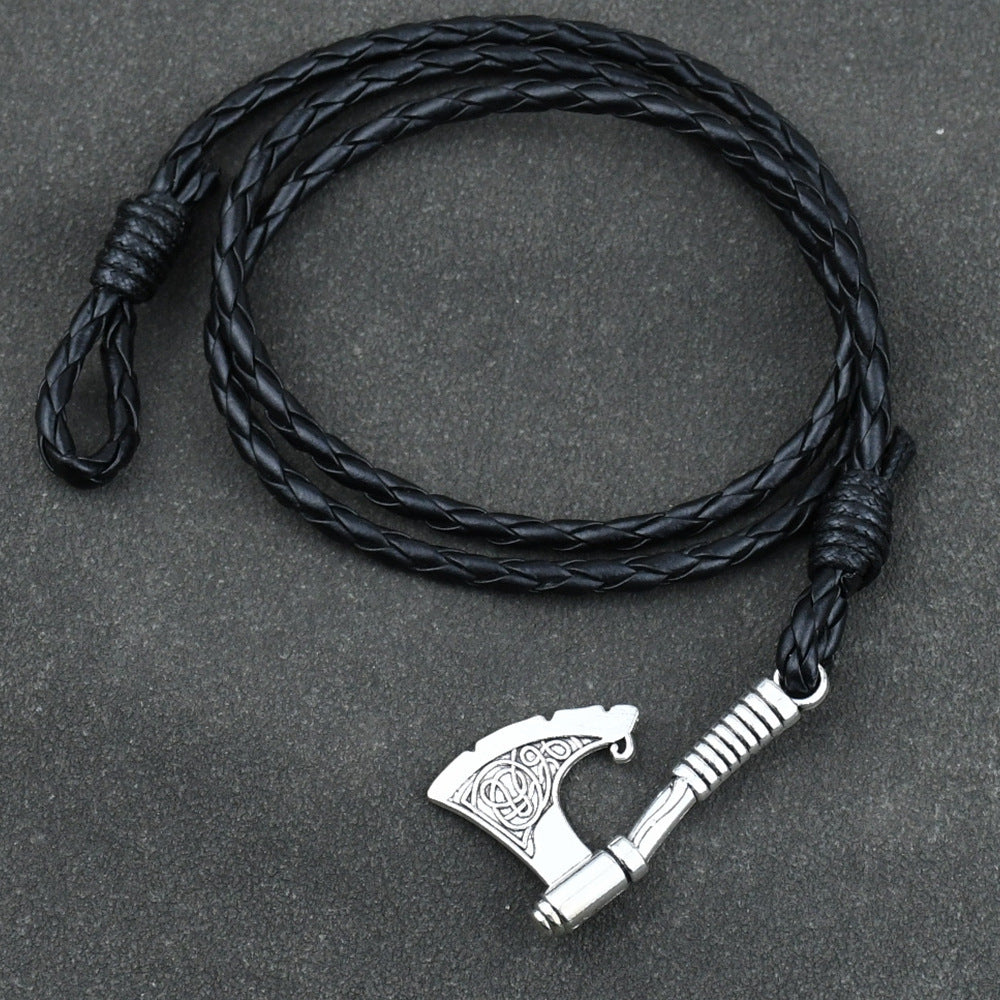 Men's Jewelery Ax Wrap Anchor Viking Leather Bracelet - FASHIONKULTUR