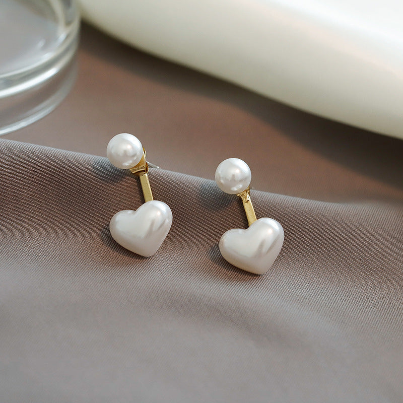 Simple Temperament Love Pearl Stud Earrings - FASHIONKULTUR