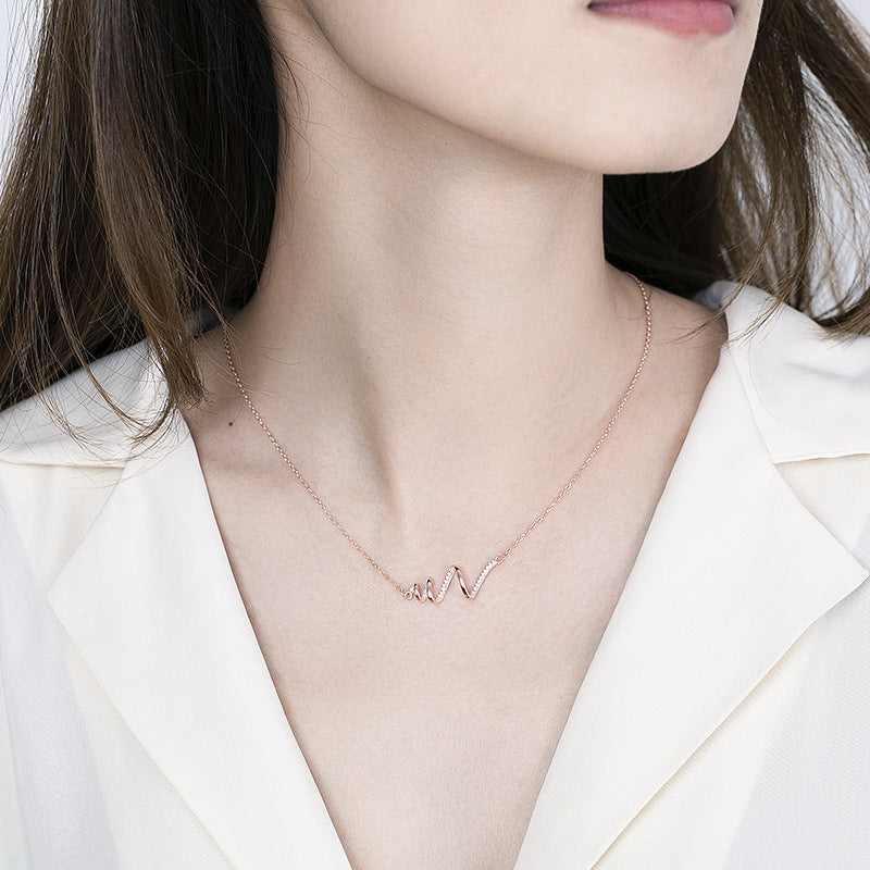 Heartbeat Necklace S925 Sterling Silver - FASHIONKULTUR