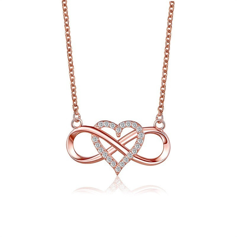 Knotted Love Necklace Cold Wind Simple 8 Heart Shaped - FASHIONKULTUR