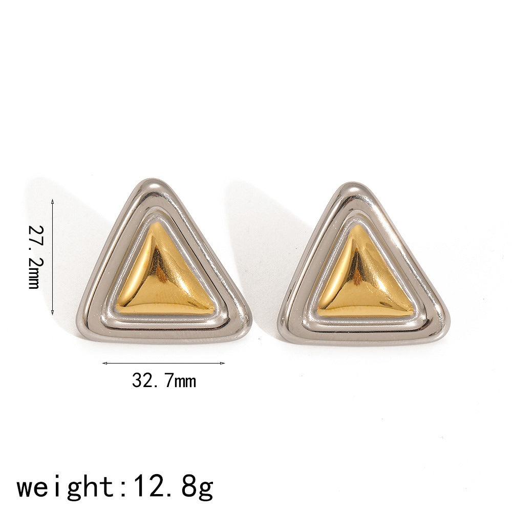 Triangle Earrings Women's Fashion Stainless Steel - FASHIONKULTUR