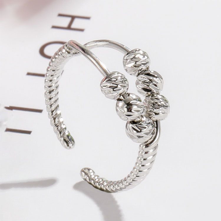 Rotating Ring Simple Vintage Two Layer Cross - FASHIONKULTUR